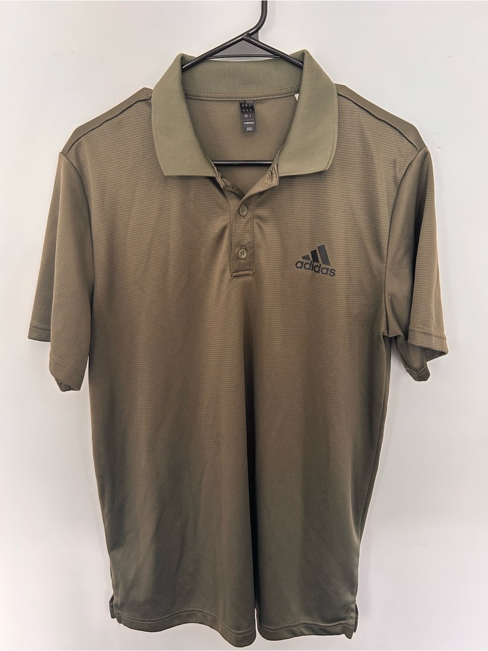 adidas Men's Olive Polo with Embroidered Logo